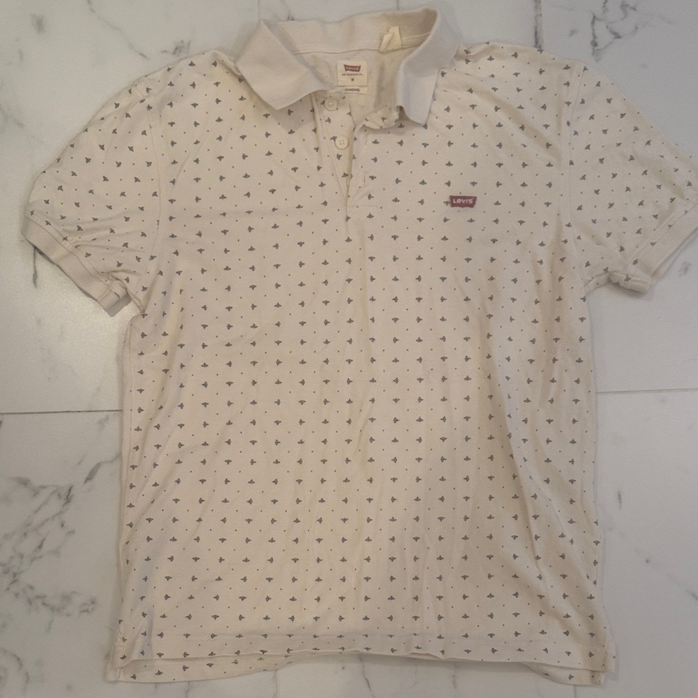 Levi's Off-White Patterned Polo Shirt for Men